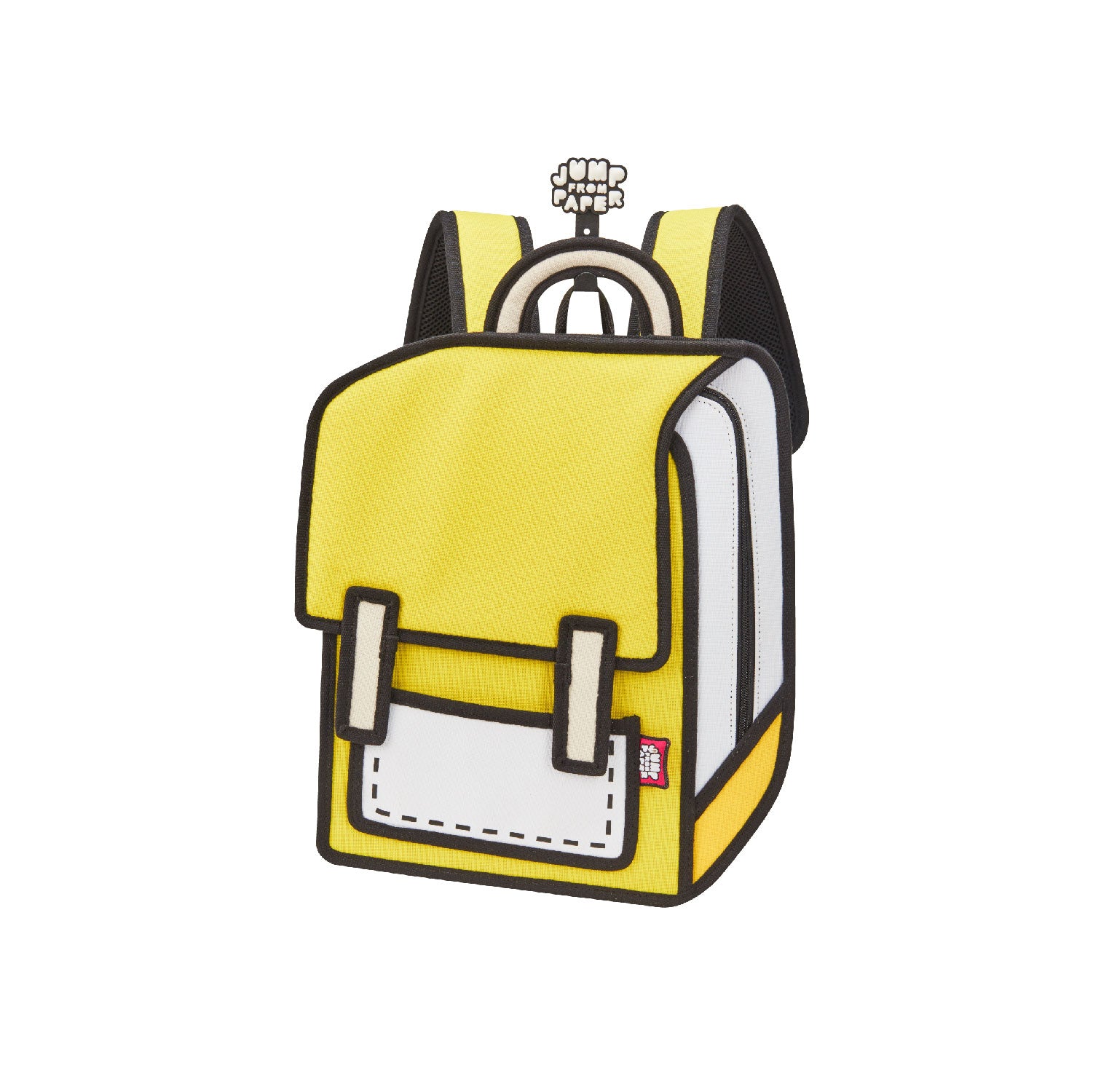  Aobiono Kawaii Backpack Cute Cartoon 3D Jump Style 2D Drawing  from Comic Paper Anime Bookbag School Supplies Fun Daypack (Yellow)