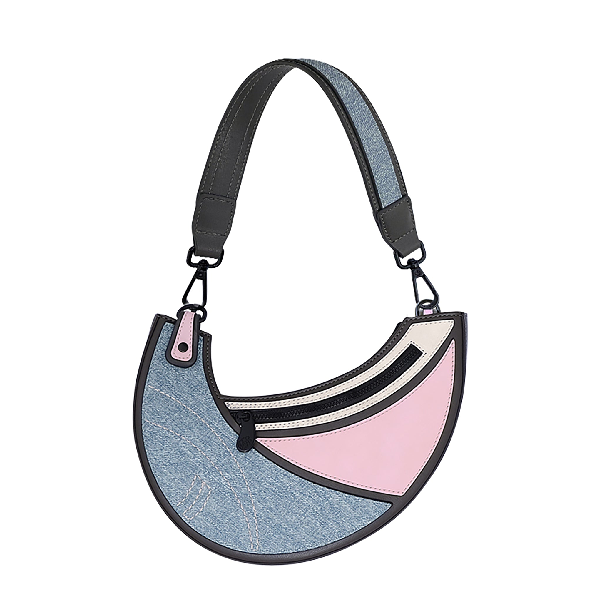 Luna Bag Cross Body  Shoulder Bag-Denim Pink