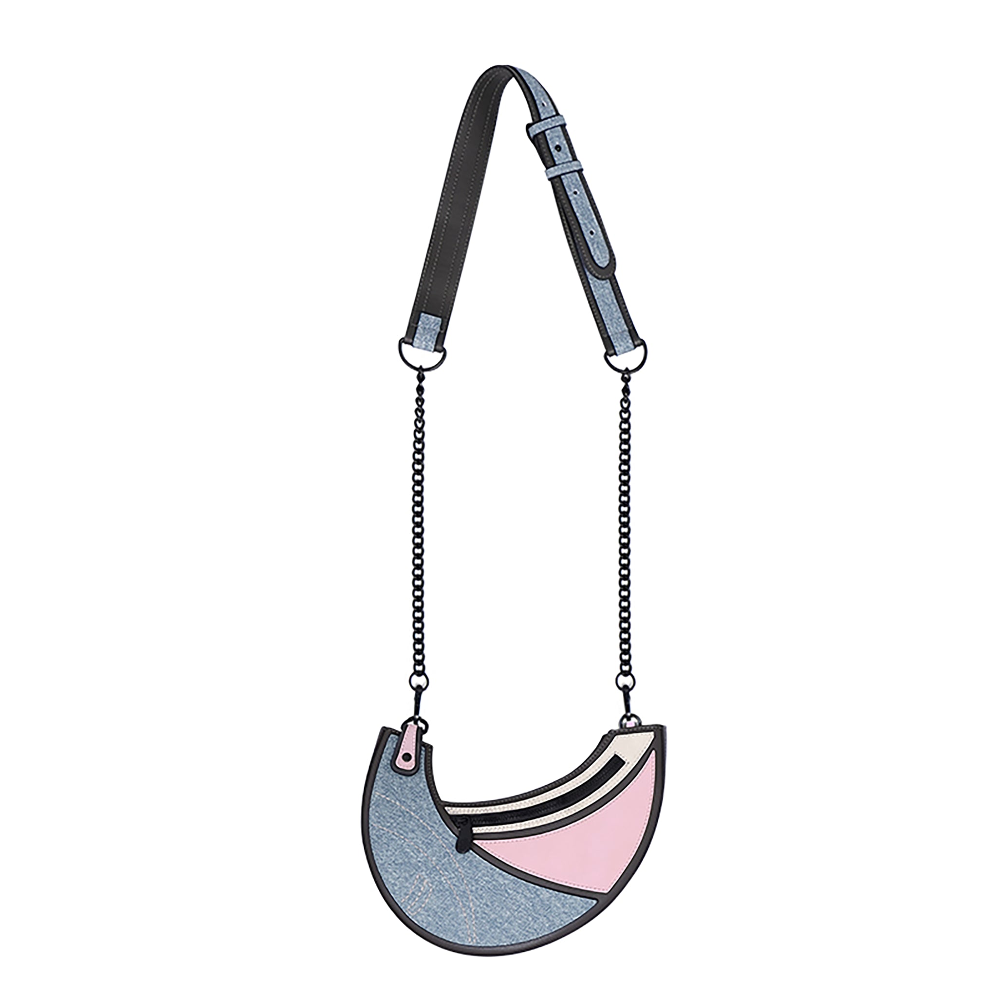 Luna Bag Cross Body  Shoulder Bag-Denim Pink