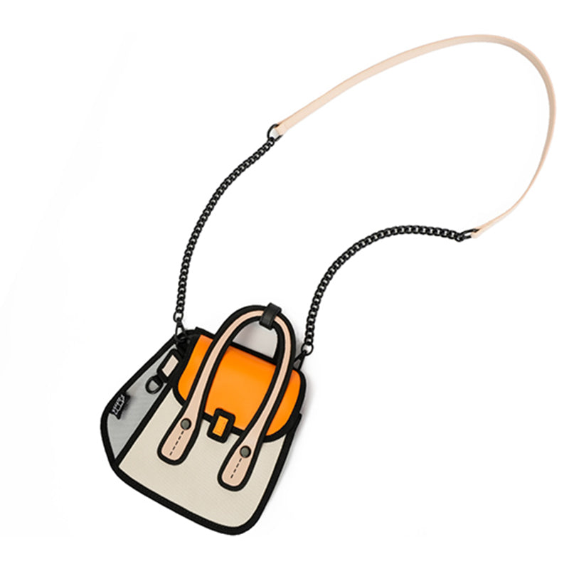 Junior Owl bag  Metal Chain Bag-Orange