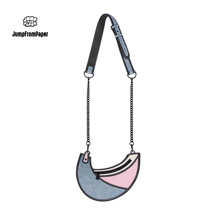 Luna Bag Cross Body  Shoulder Bag-Denim Pink