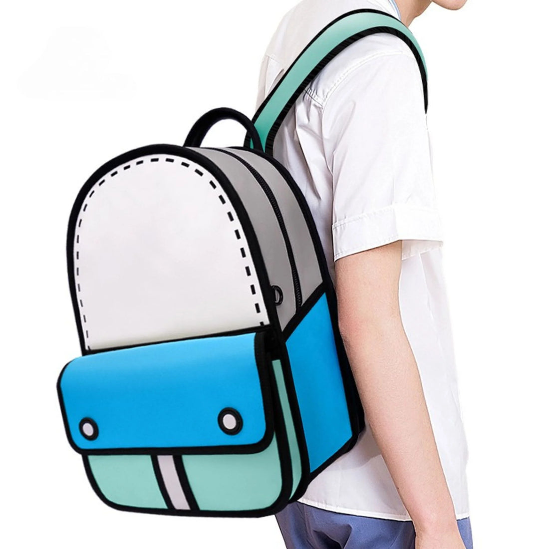 3D Adventure Denim Blue Backpack