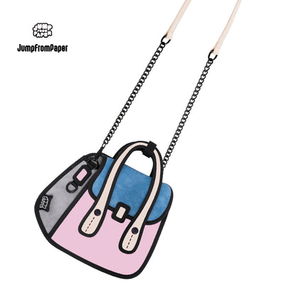 Junior Orange Owl bag  Metal Chain Bag-Pink Dream