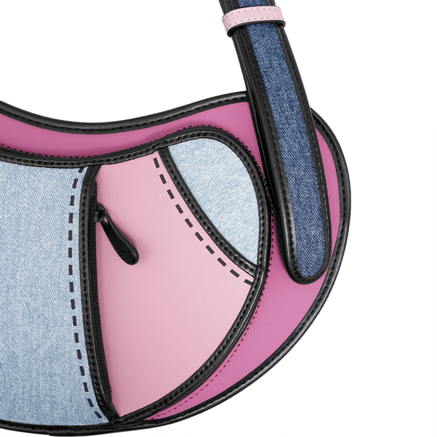 Croissant bag-Denim Pink