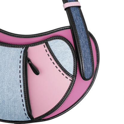 Croissant bag-Denim Pink