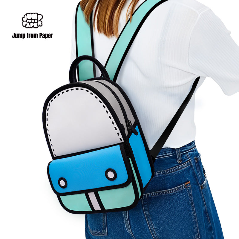 Junior 3D Adventure Denim Blue Backpack