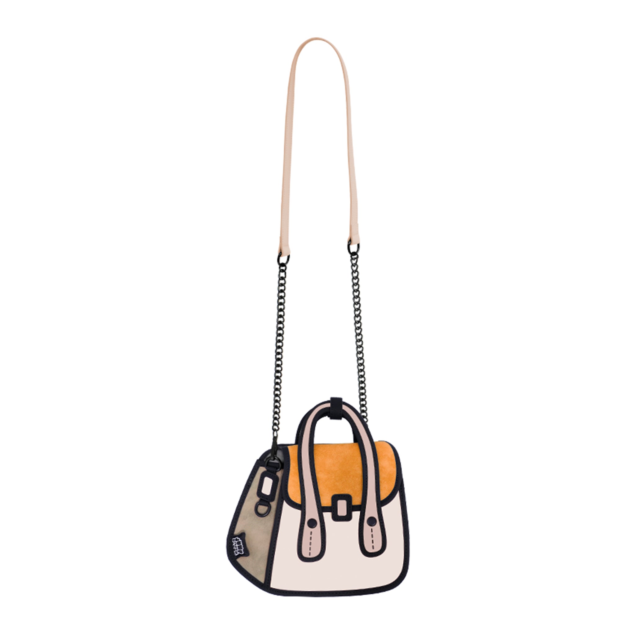 Junior Orange Owl bag  Metal Chain Bag-Sunset Tangerine