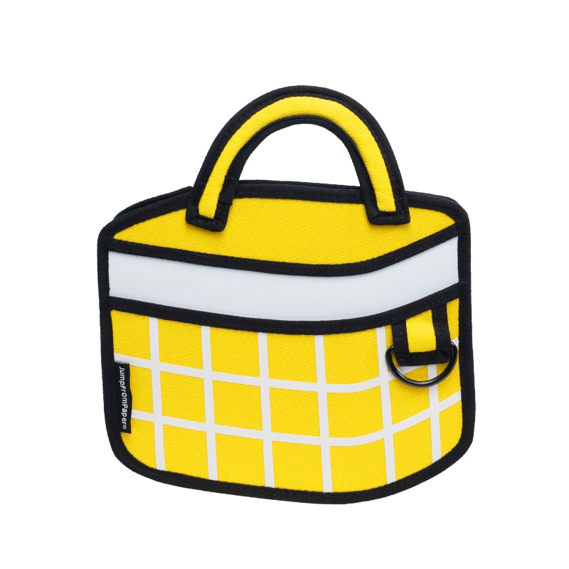 Checkered 3D Cartoon Handbag-yellow (1)